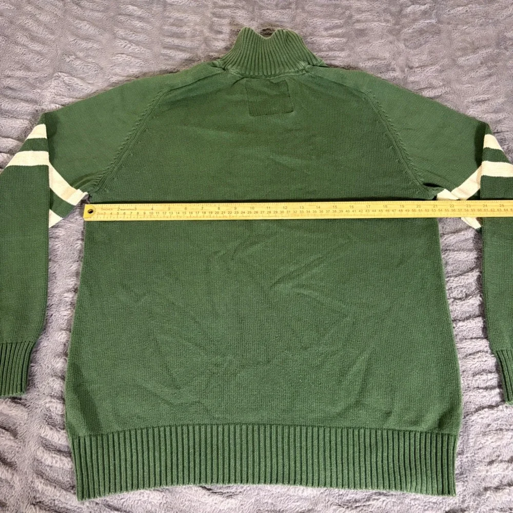 Bruzer Colorado State University CSU Rams Quarter Zip Cotton Sweater Green Men L